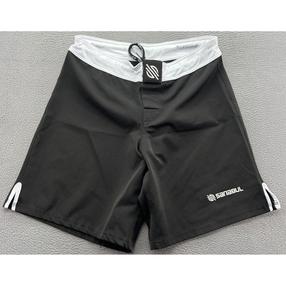Sanabul Shorts Mens 32 Black MMA Boxing Martial Arts Fitness Workout